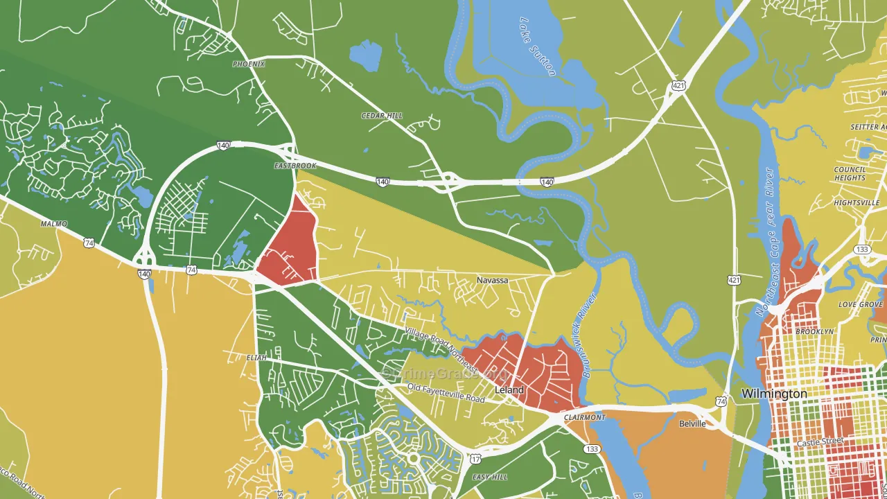 Navassa, NC Map of Drug-Related Crime Rates