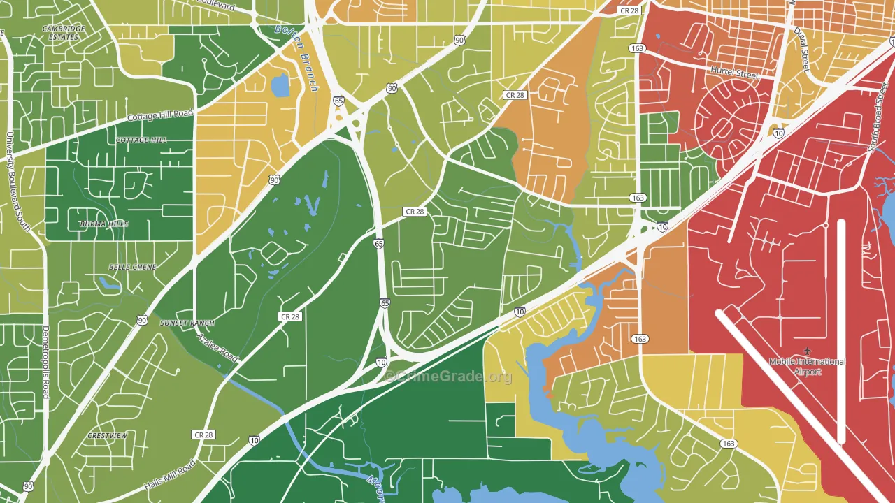 Navco, Mobile, AL Map of Drug-Related Crime Rates