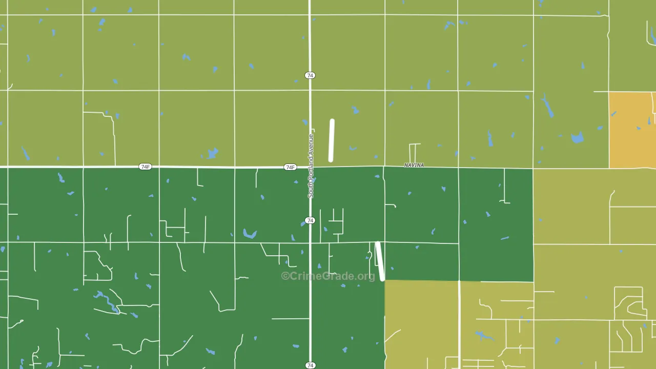 Navina, OK Map of Drug-Related Crime Rates