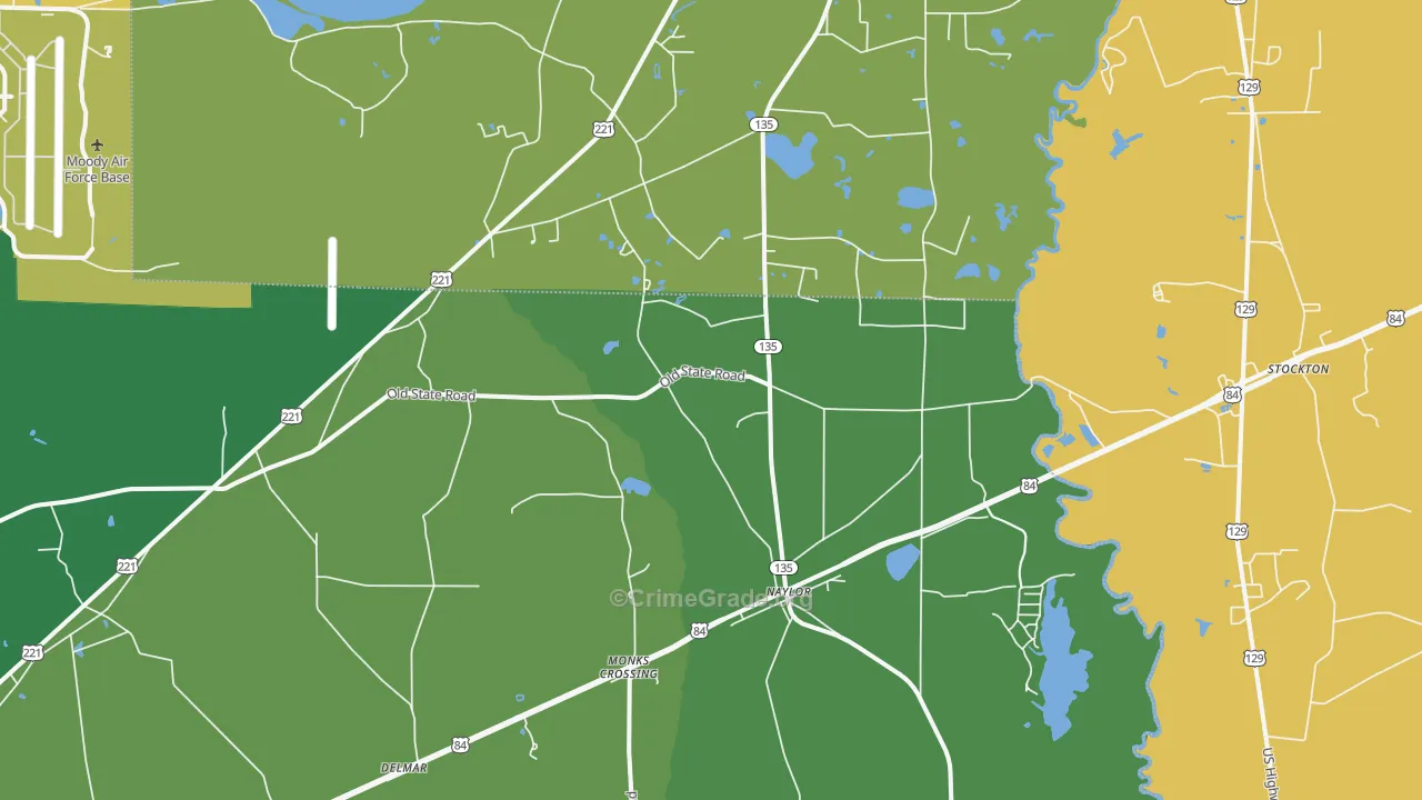 Naylor, GA Map of Drug-Related Crime Rates