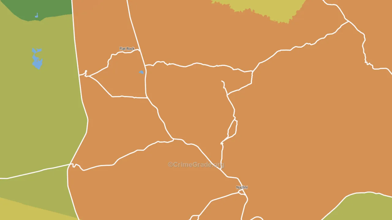 Nazlini, AZ Map of Drug-Related Crime Rates