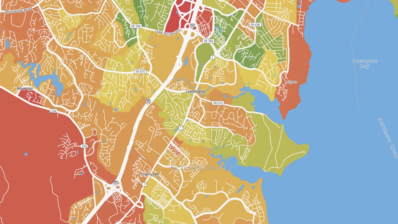 Neabsco, VA Map of Drug-Related Crime Rates