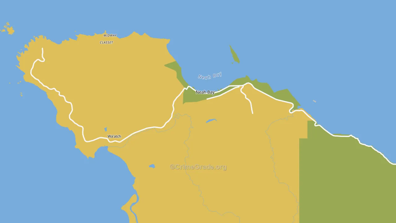 Neah Bay, WA Map of Drug-Related Crime Rates