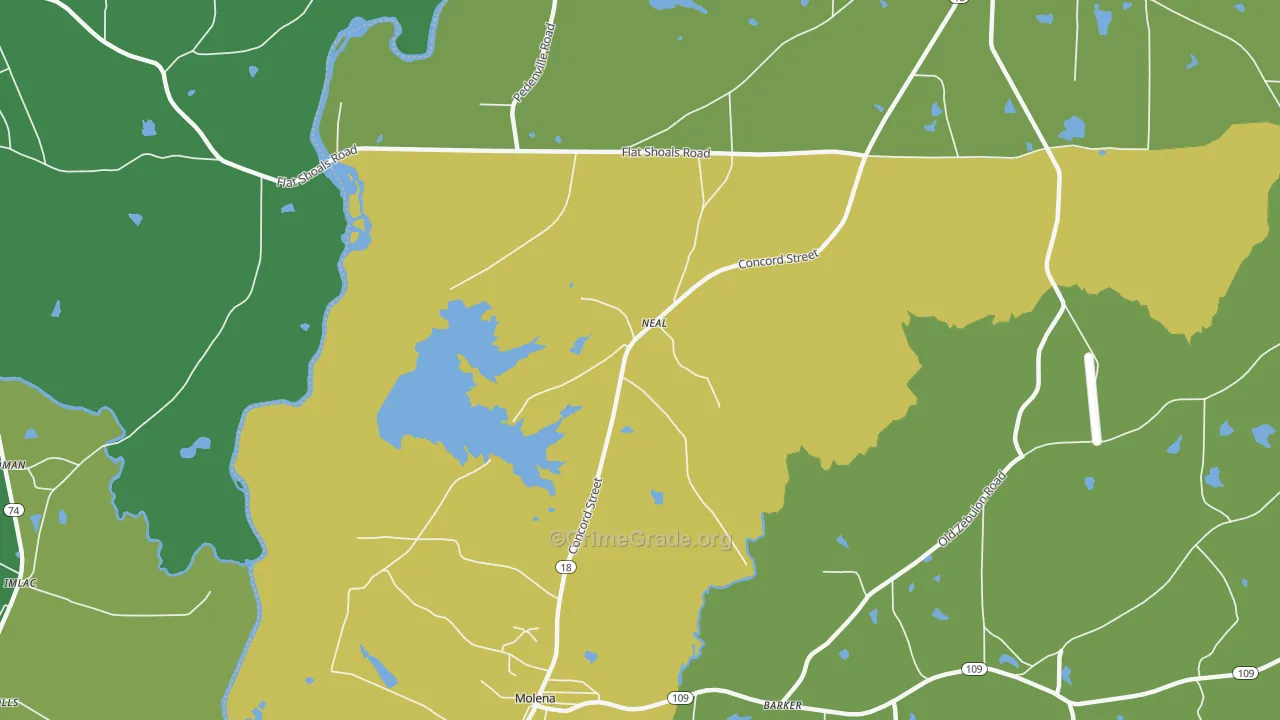 Neal, GA Map of Drug-Related Crime Rates