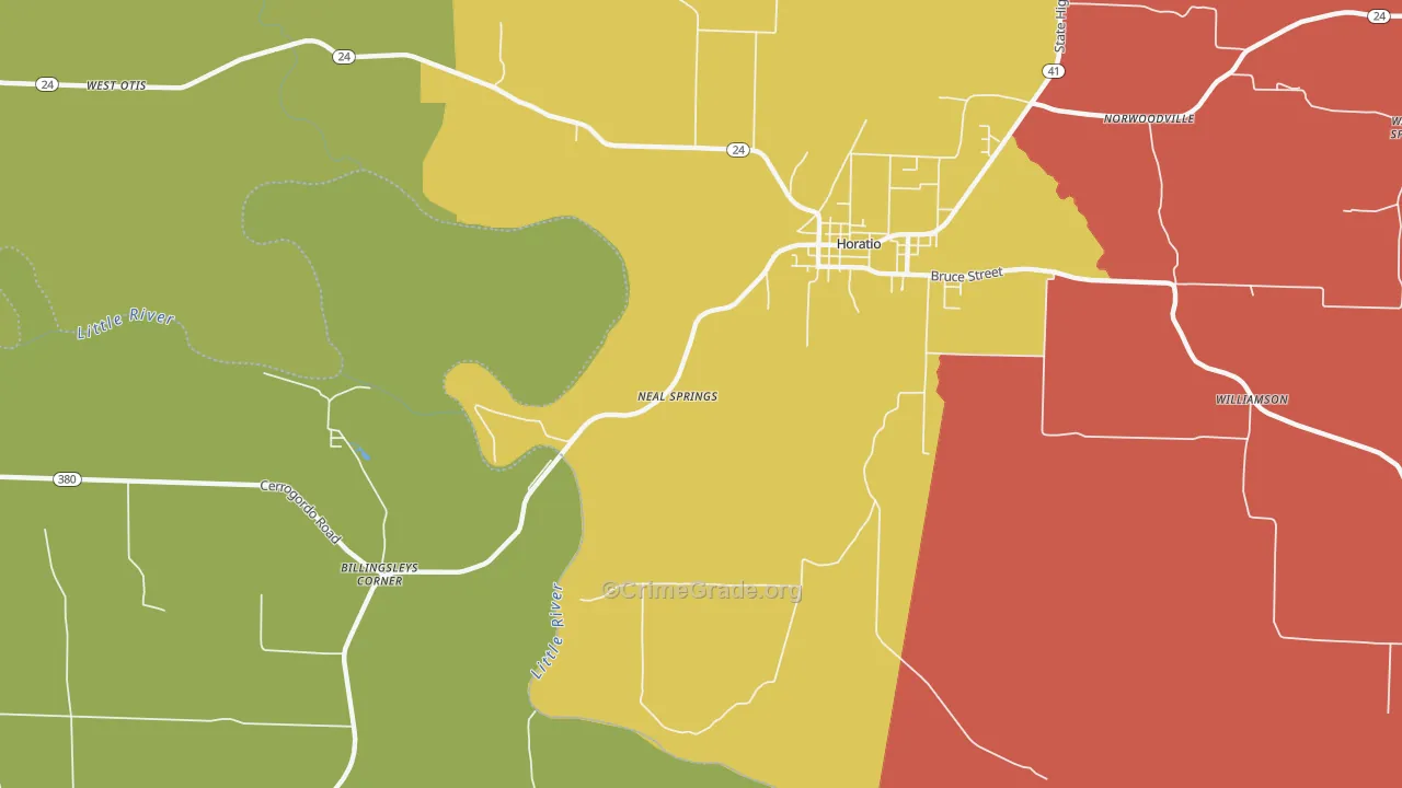 Neal Springs, AR Map of Drug-Related Crime Rates