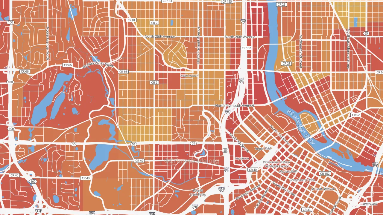 Near North, Minneapolis, MN Map of Drug-Related Crime Rates