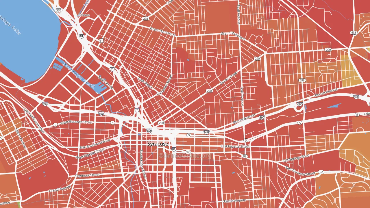 Near Northeast, Syracuse, NY Map of Drug-Related Crime Rates