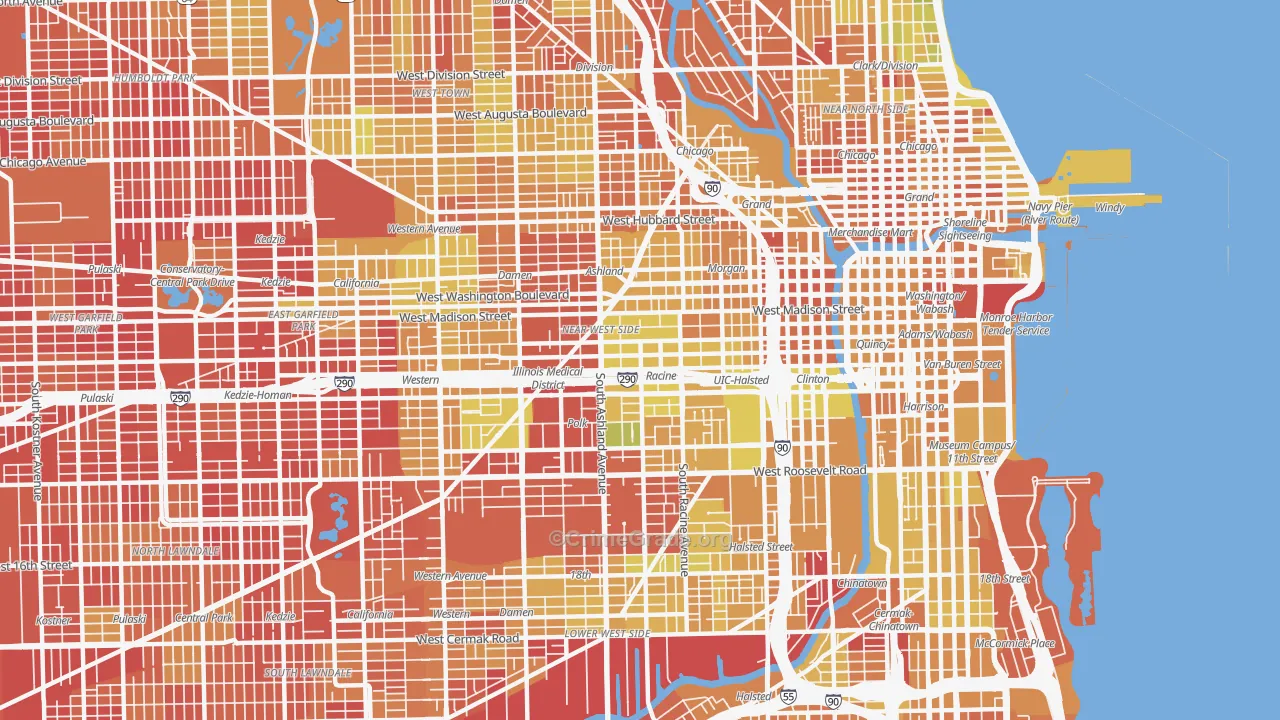 Near West Side, Chicago, IL Map of Drug-Related Crime Rates