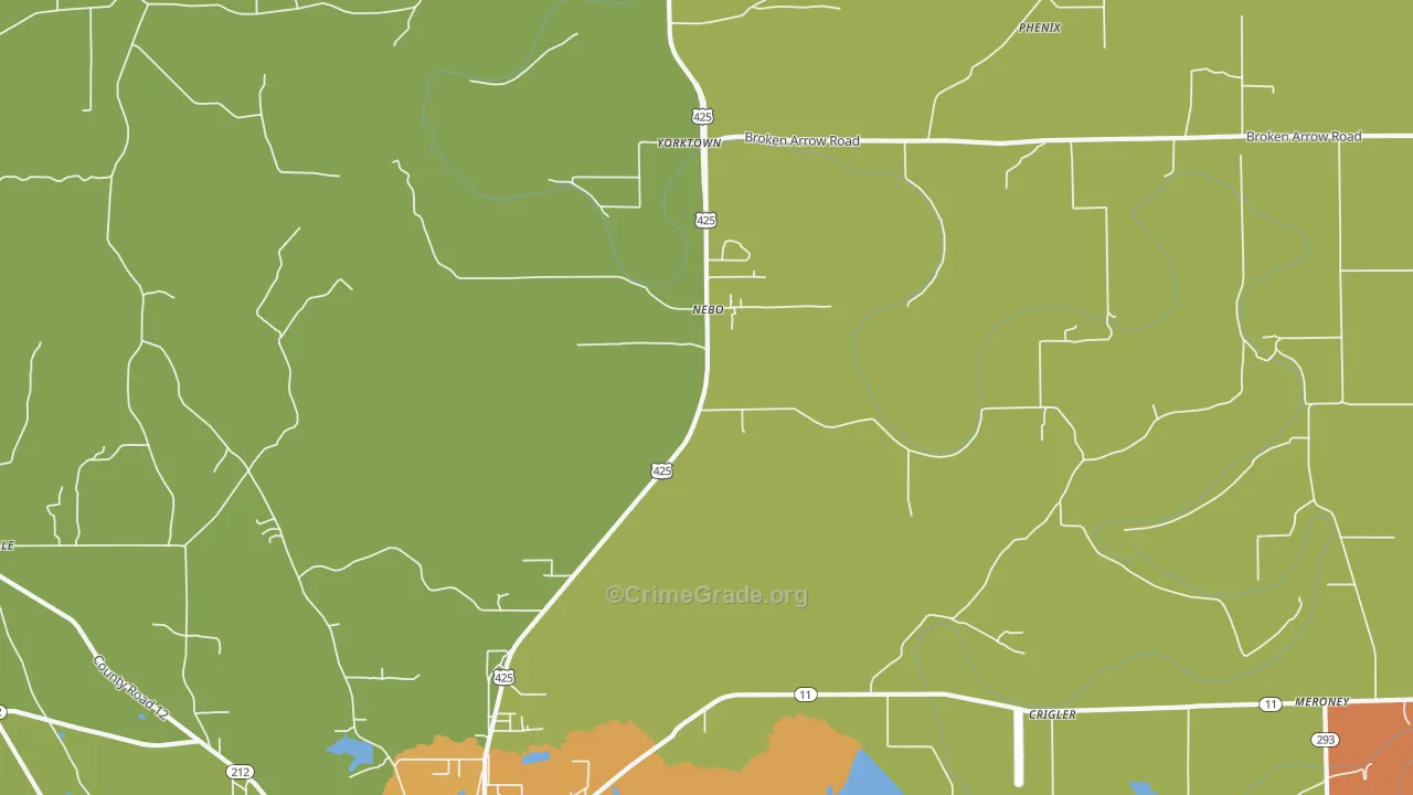 Nebo, AR Map of Drug-Related Crime Rates