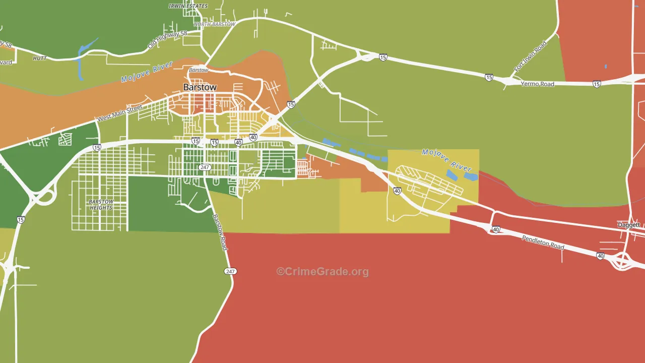 Nebo Center, CA Map of Drug-Related Crime Rates