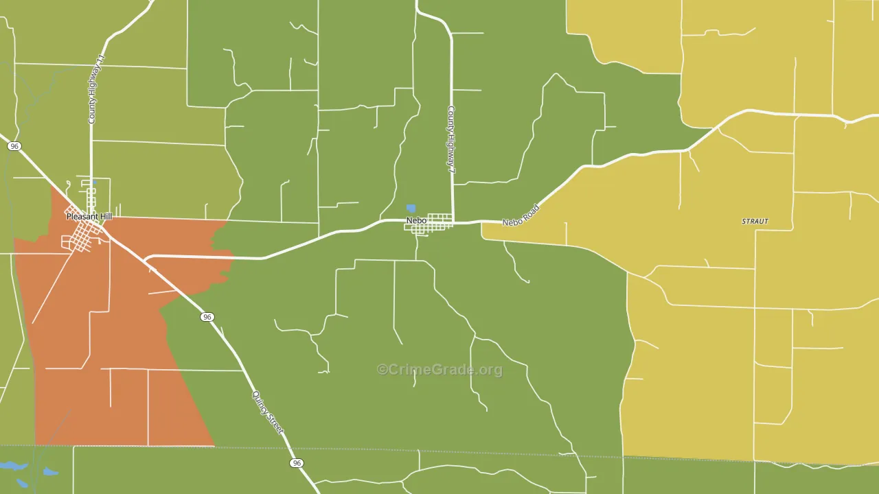 Nebo, IL Map of Drug-Related Crime Rates