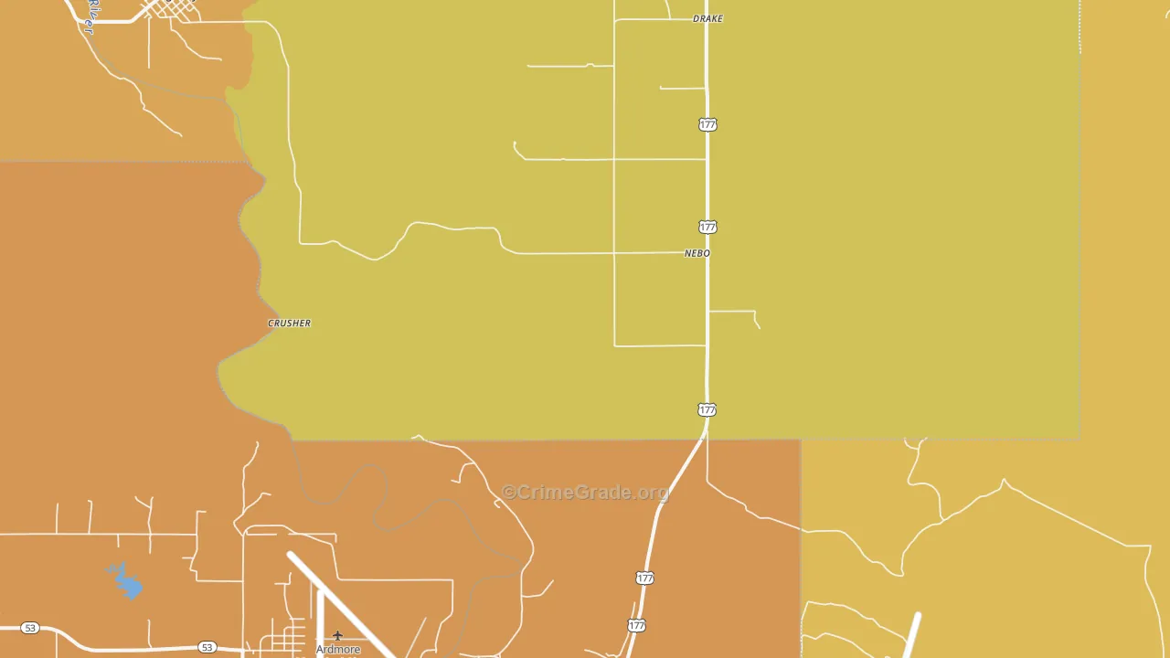 Nebo, OK Map of Drug-Related Crime Rates