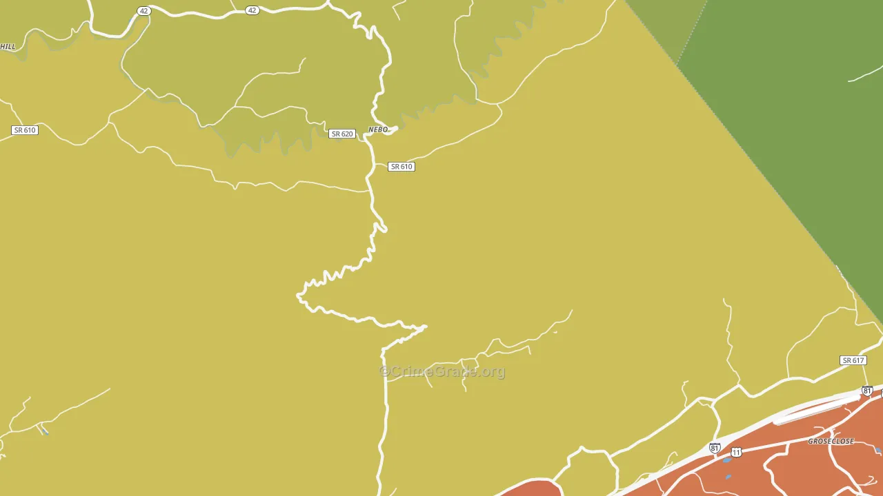 Nebo, VA Map of Drug-Related Crime Rates
