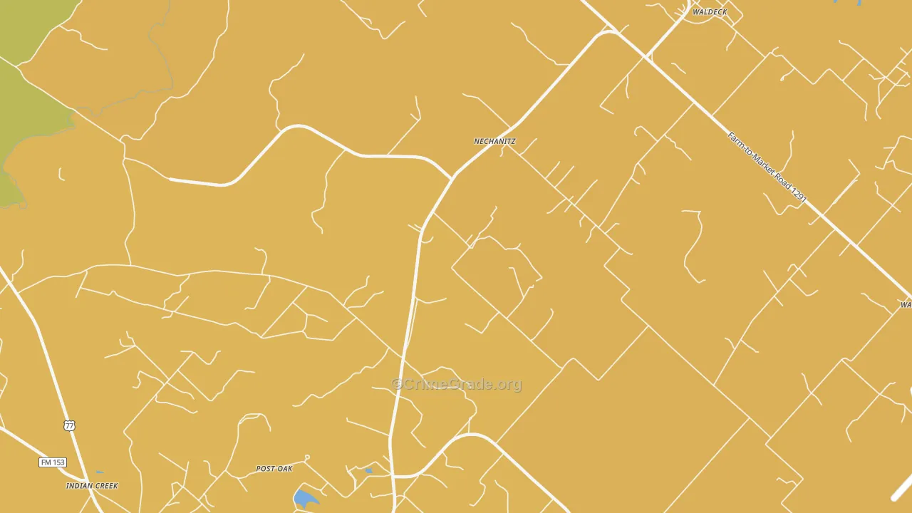 Nechanitz, TX Map of Drug-Related Crime Rates
