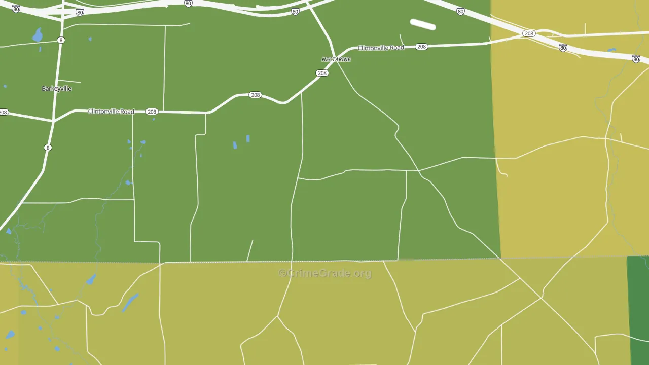 Nectarine, PA Map of Drug-Related Crime Rates