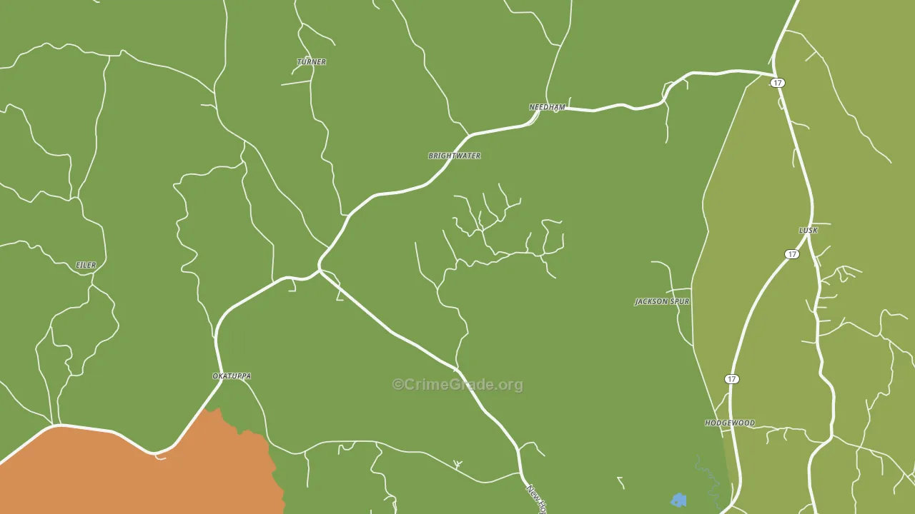 Needham, AL Map of Drug-Related Crime Rates