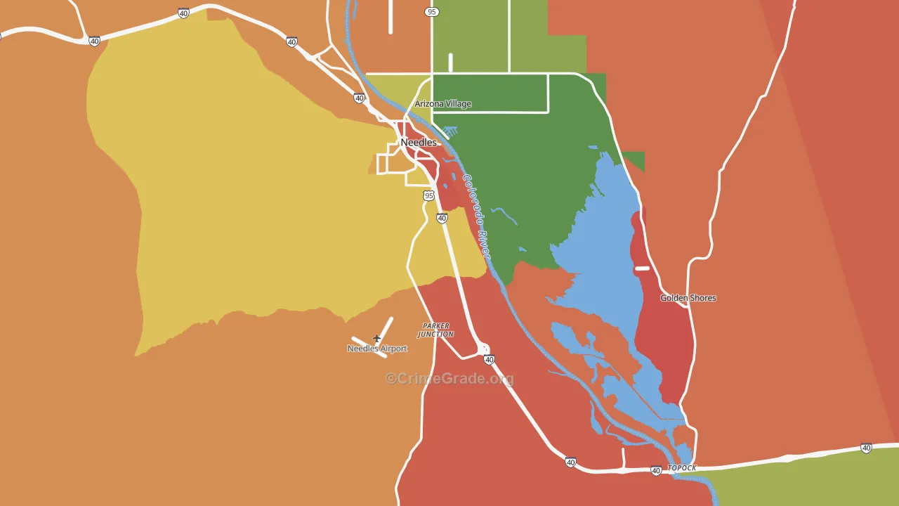Needles, CA Map of Drug-Related Crime Rates