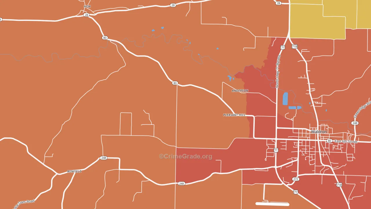 Needmore, AR Map of Drug-Related Crime Rates