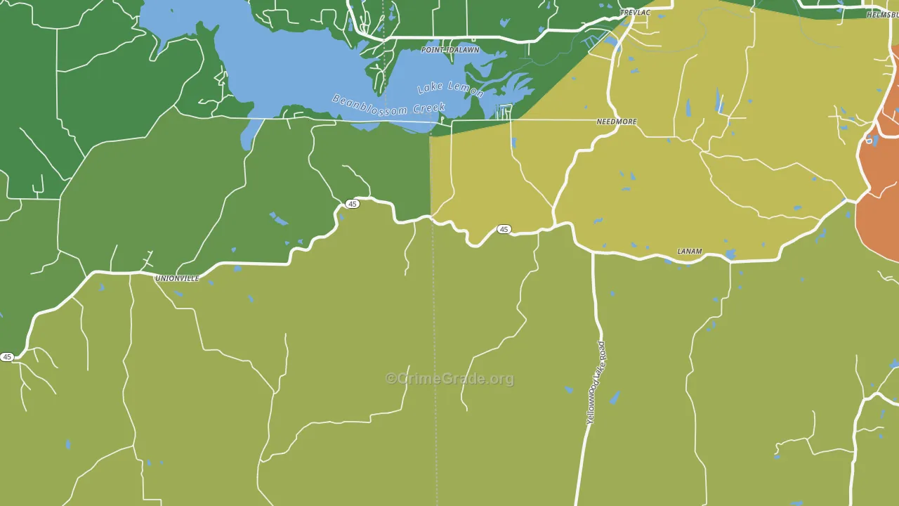 Needmore, IN Map of Drug-Related Crime Rates