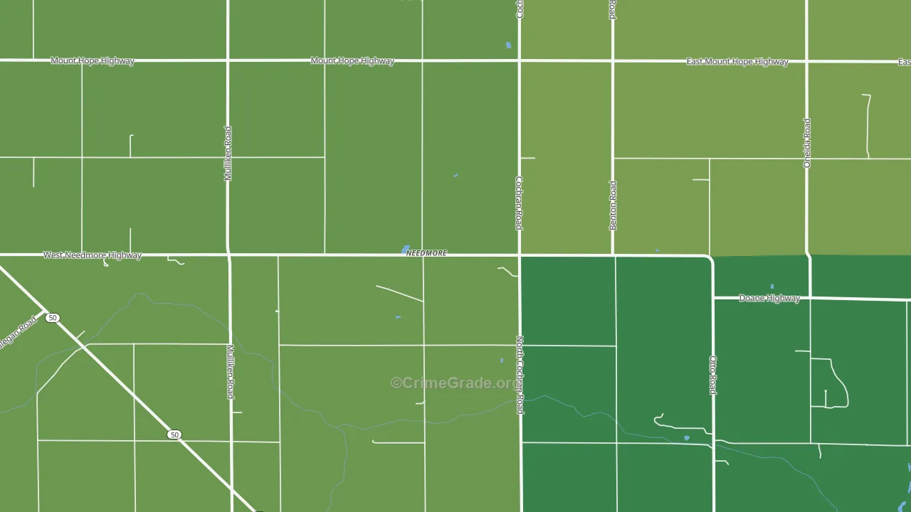 Needmore, MI Map of Drug-Related Crime Rates