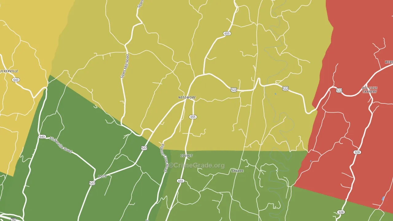 Needmore, PA Map of Drug-Related Crime Rates