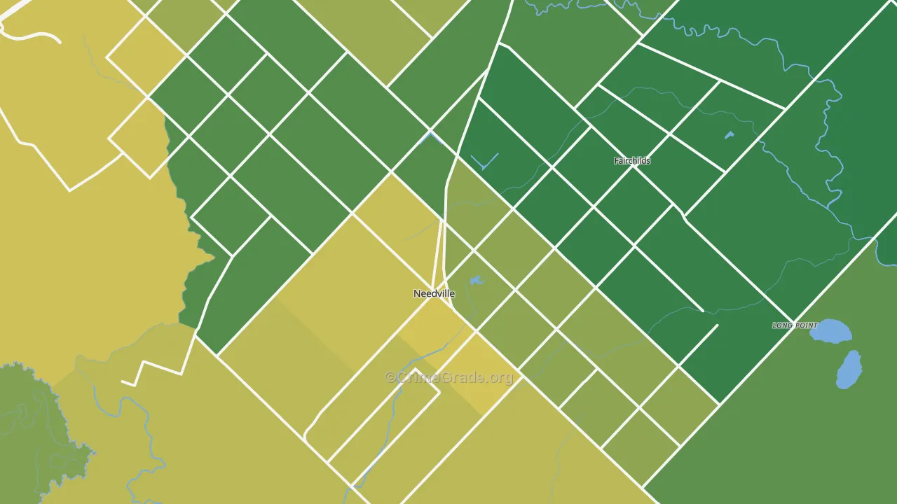 Needville, TX Map of Drug-Related Crime Rates