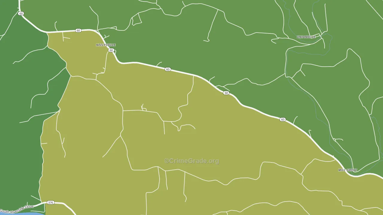 Neelysville, OH Map of Drug-Related Crime Rates