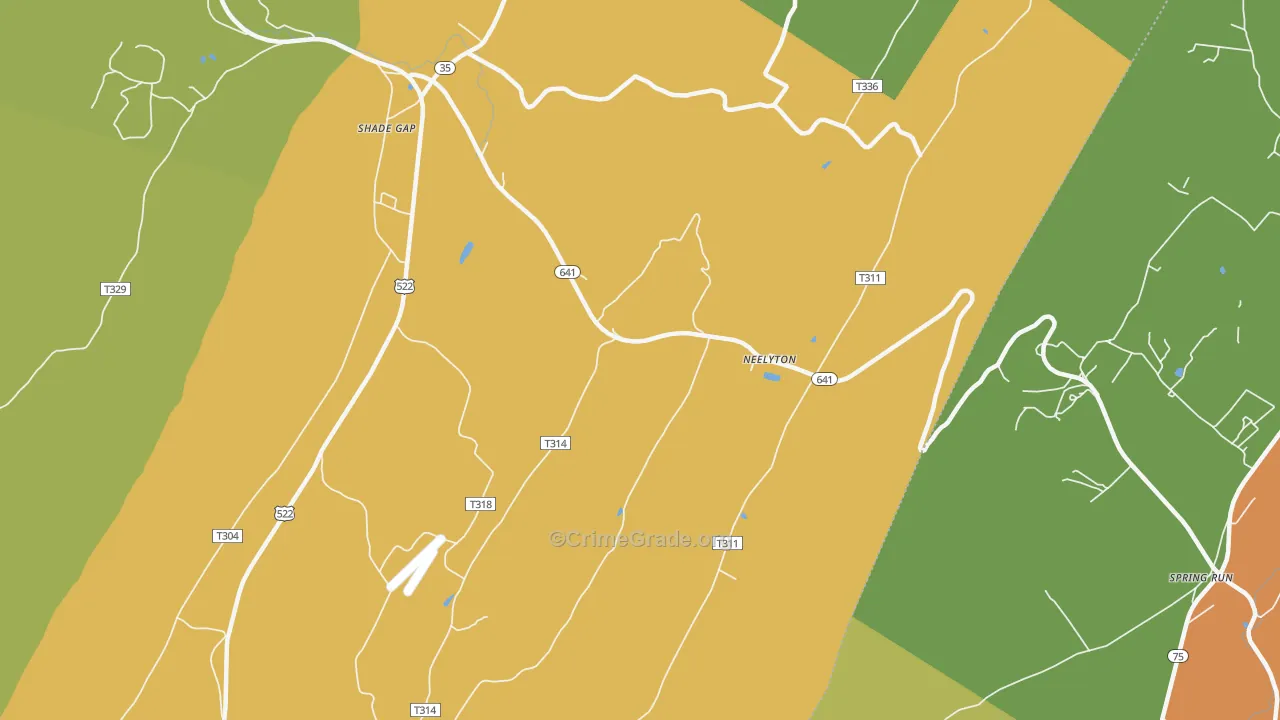 Neelyton, PA Map of Drug-Related Crime Rates