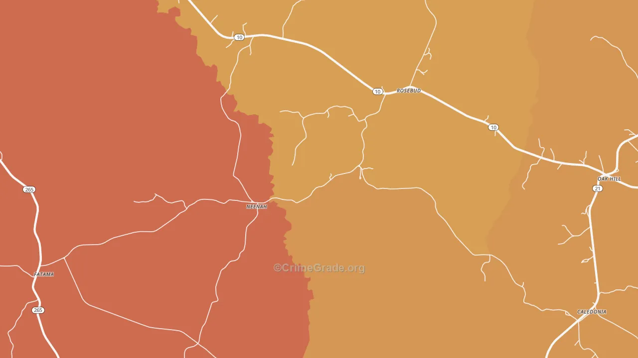 Neenah, AL Map of Drug-Related Crime Rates
