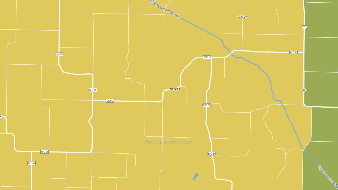 Neeper, MO Map of Drug-Related Crime Rates