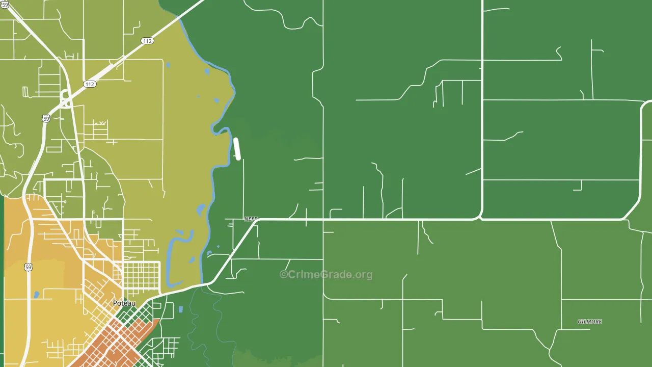Neff, OK Map of Drug-Related Crime Rates