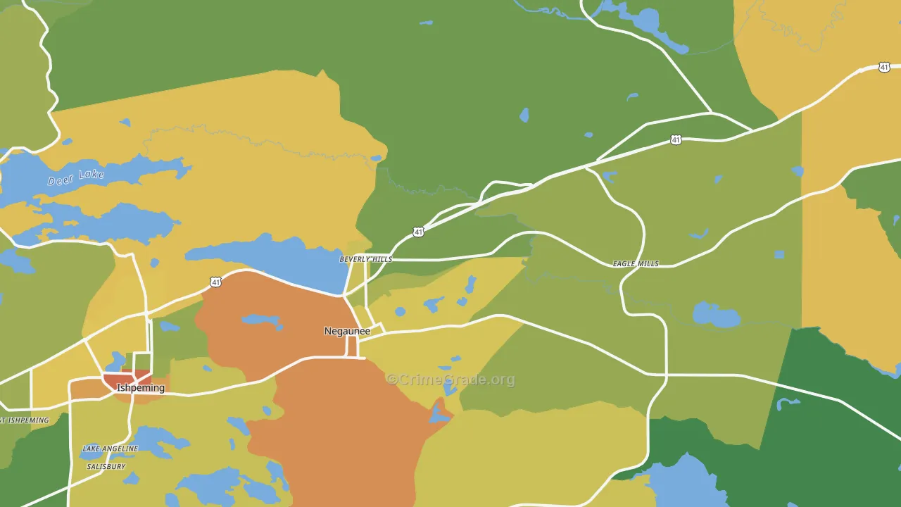 Negaunee, MI Map of Drug-Related Crime Rates