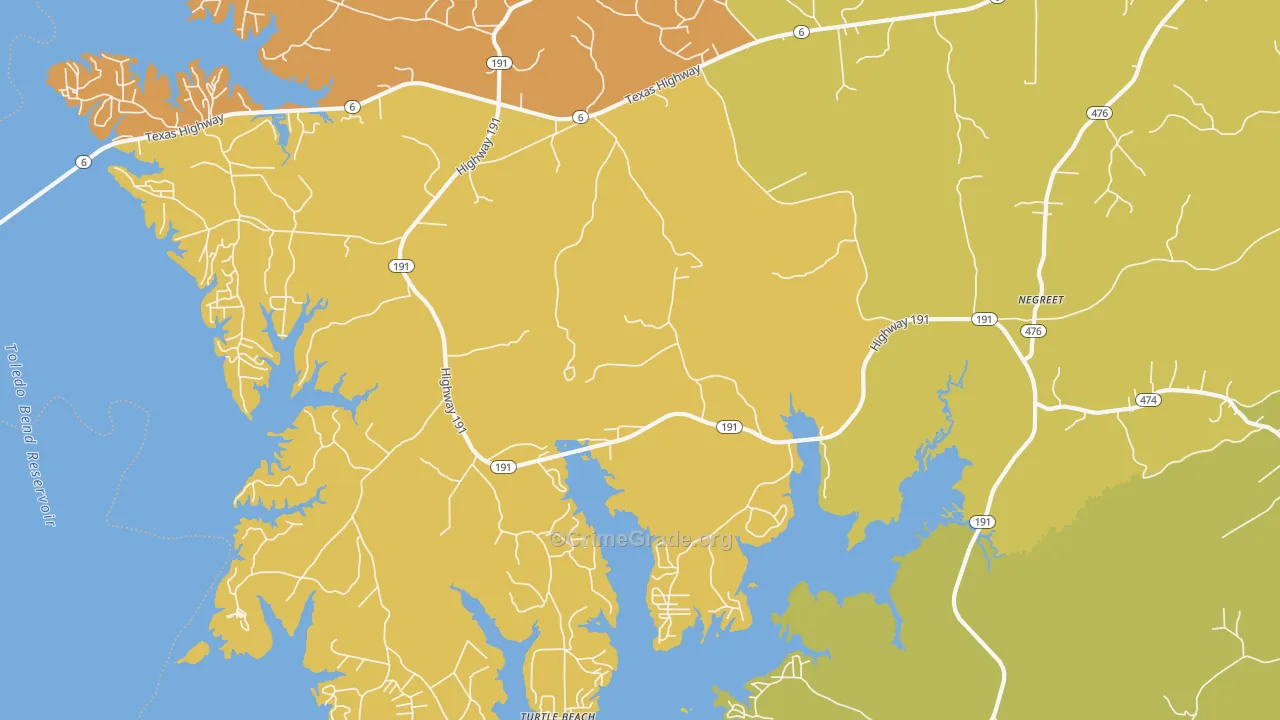 Negreet, LA Map of Drug-Related Crime Rates