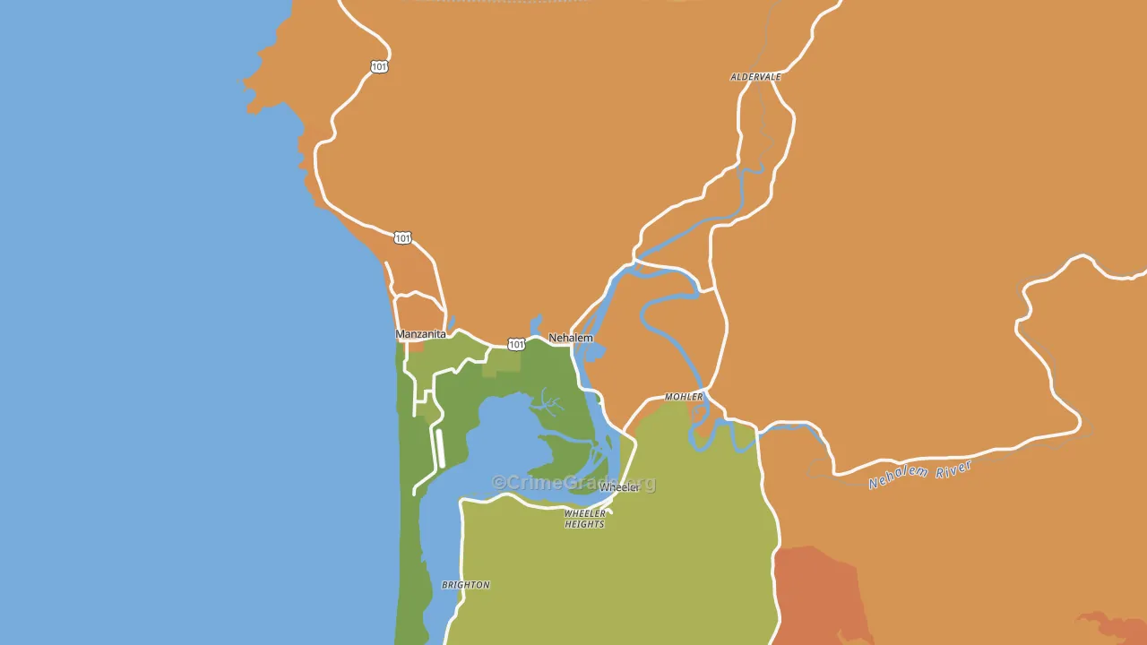 Nehalem, OR Map of Drug-Related Crime Rates