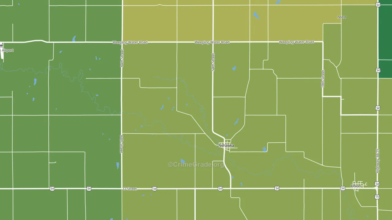 Nehawka, NE Map of Drug-Related Crime Rates