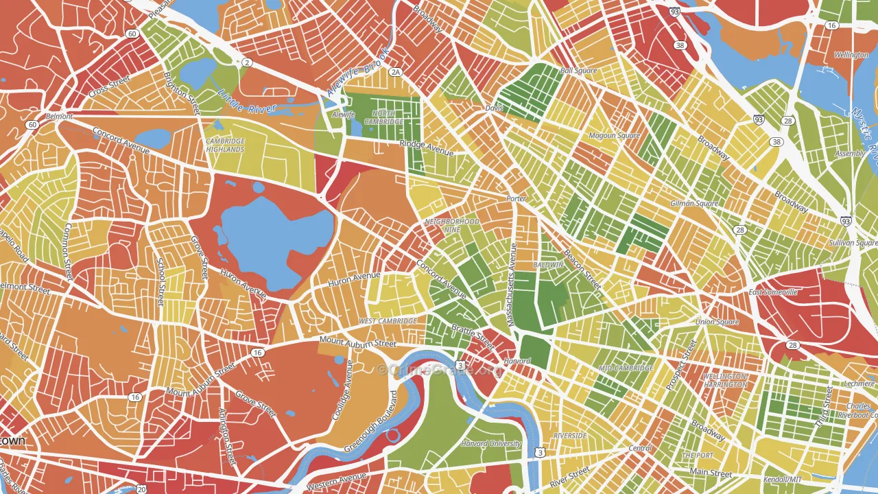 Neighborhood Nine, Cambridge, MA Map of Drug-Related Crime Rates