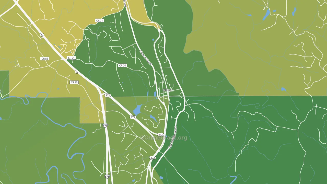 Nelson, GA Map of Drug-Related Crime Rates