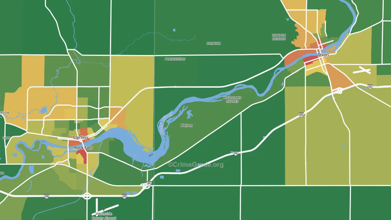 Nelson, IL Map of Drug-Related Crime Rates