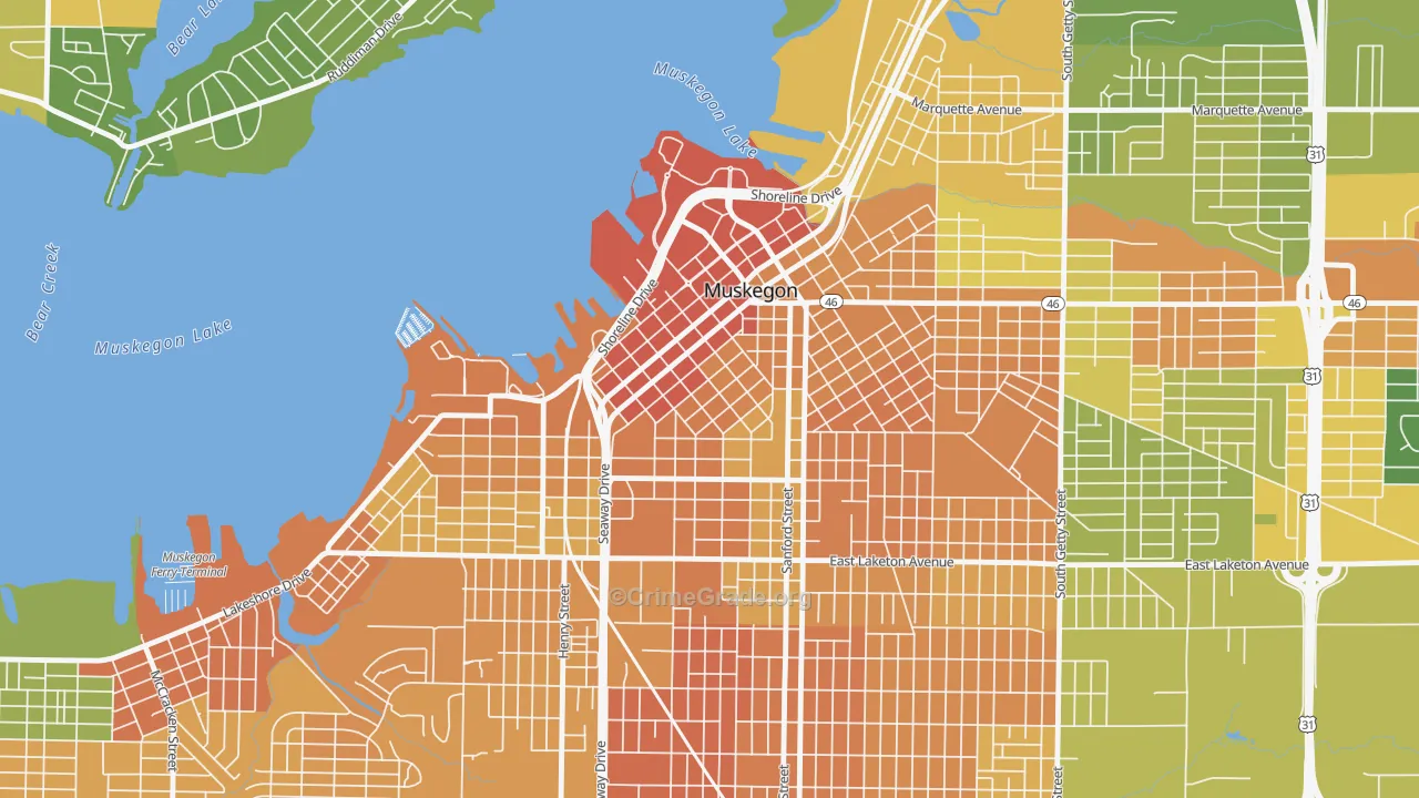 Nelson, Muskegon, MI Map of Drug-Related Crime Rates