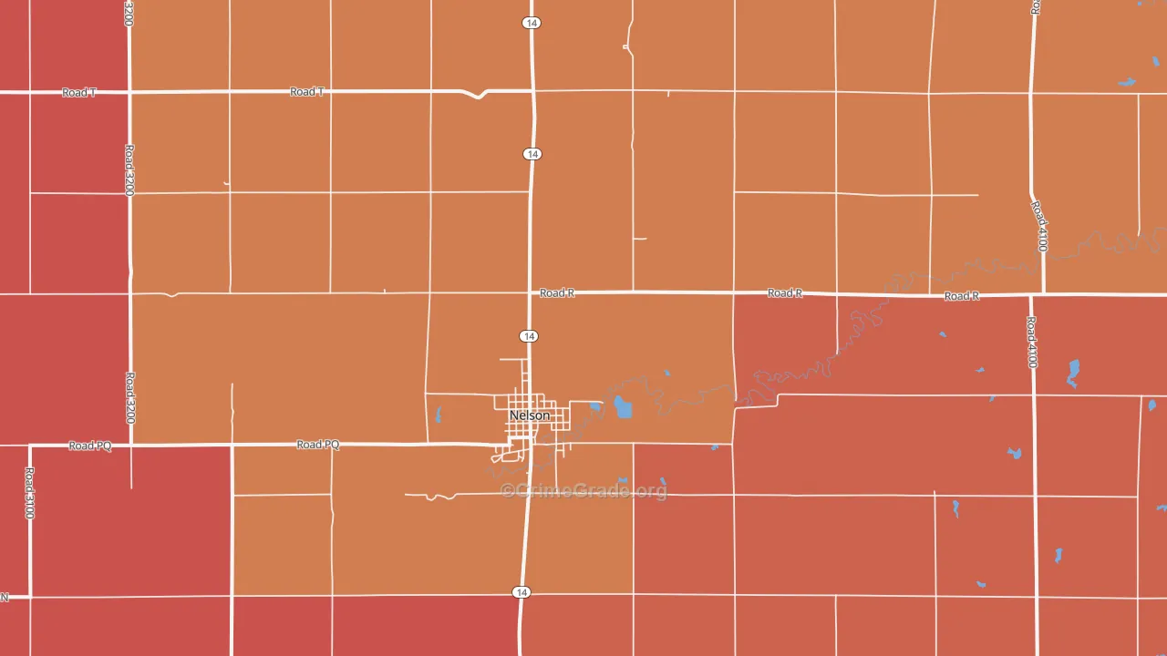 Nelson, NE Map of Drug-Related Crime Rates