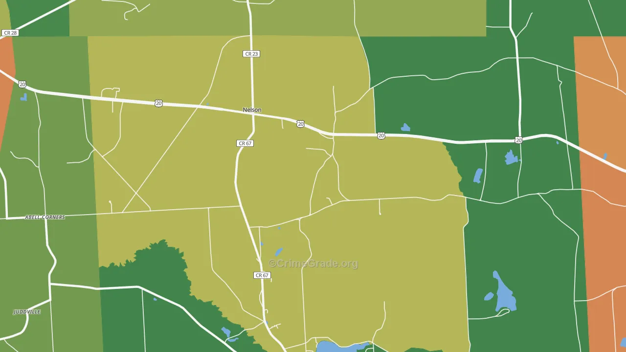 Nelson, NY Map of Drug-Related Crime Rates