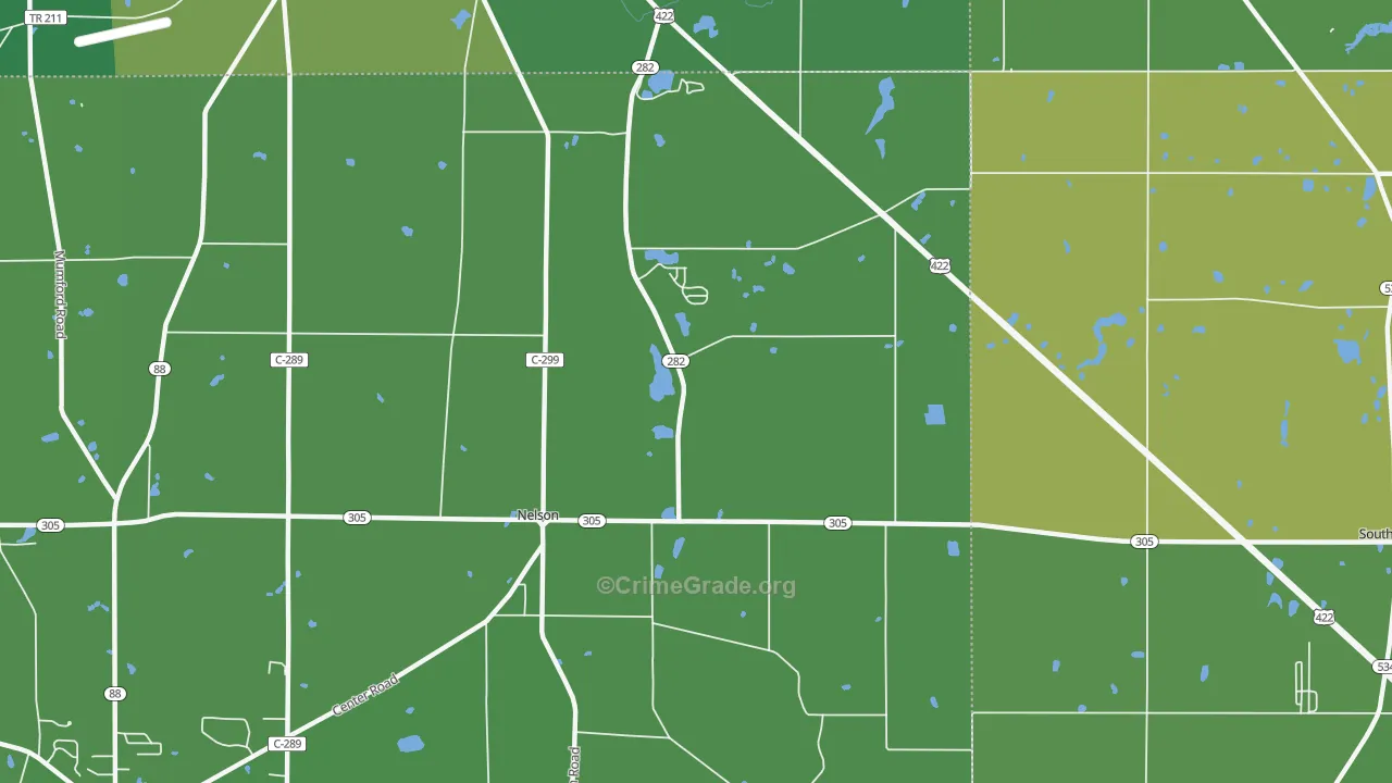 Nelson, OH Map of Drug-Related Crime Rates