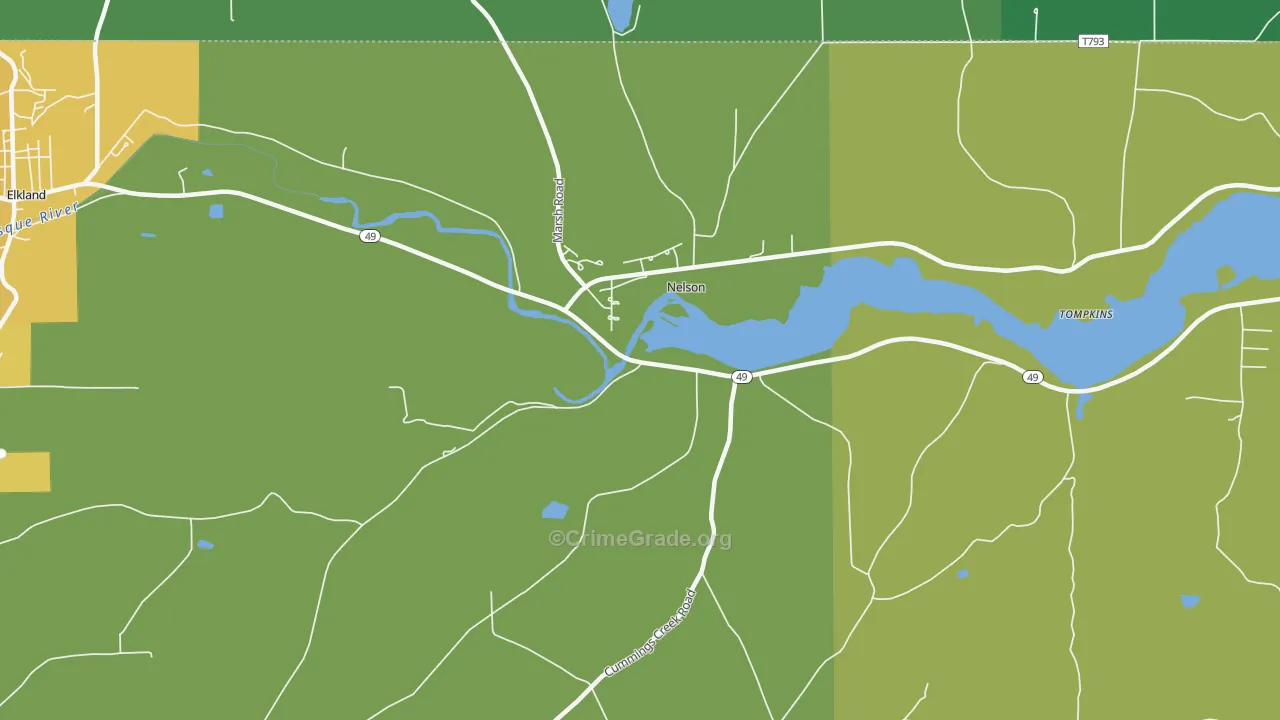 Nelson, PA Map of Drug-Related Crime Rates