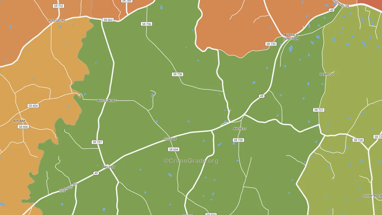 Nelson, VA Map of Drug-Related Crime Rates
