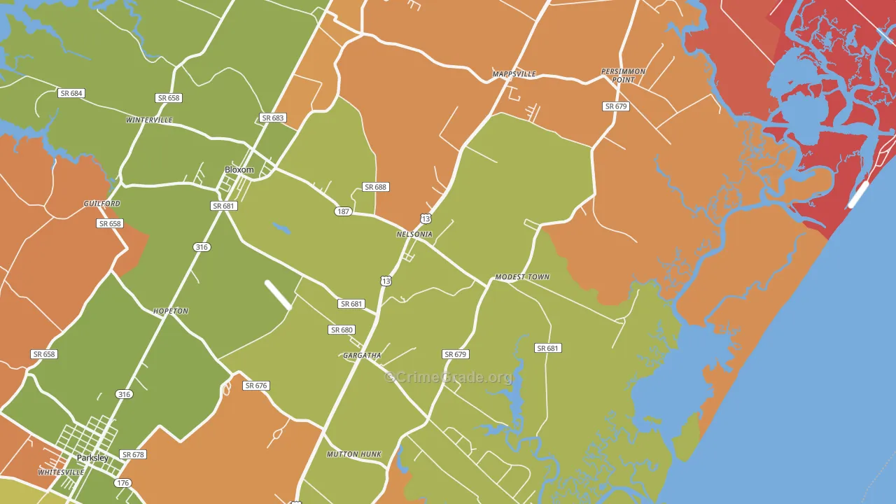 Nelsonia, VA Map of Drug-Related Crime Rates