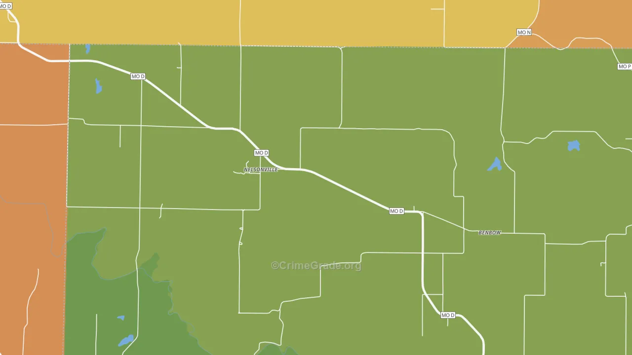 Nelsonville, MO Map of Drug-Related Crime Rates