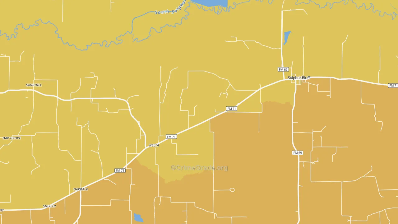 Nelta, TX Map of Drug-Related Crime Rates