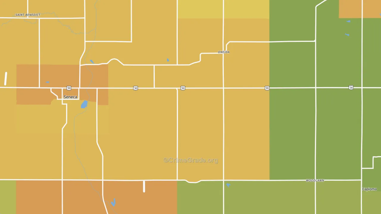 Nemaha County, KS Map of Drug-Related Crime Rates