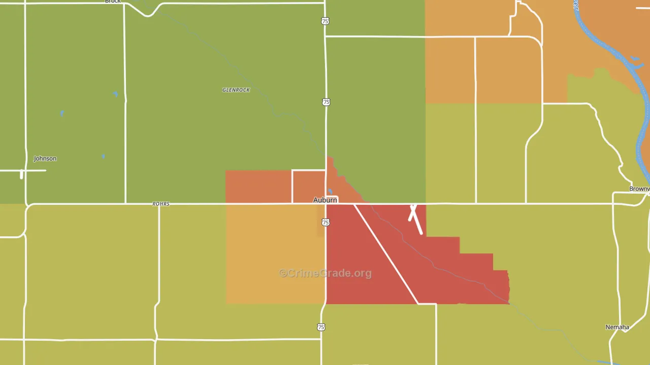 Nemaha County, NE Map of Drug-Related Crime Rates
