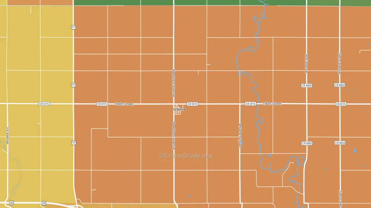 Nemaha, IA Map of Drug-Related Crime Rates
